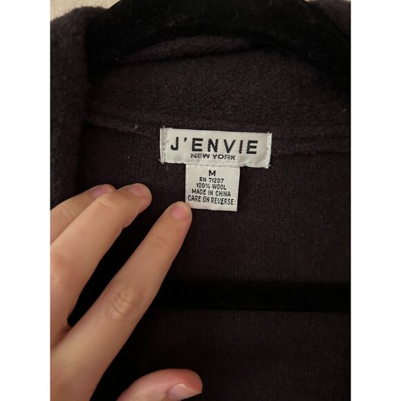 J'ENVIE Wool Brown Cardigan Fringe White Size M - Picture 5 of 7